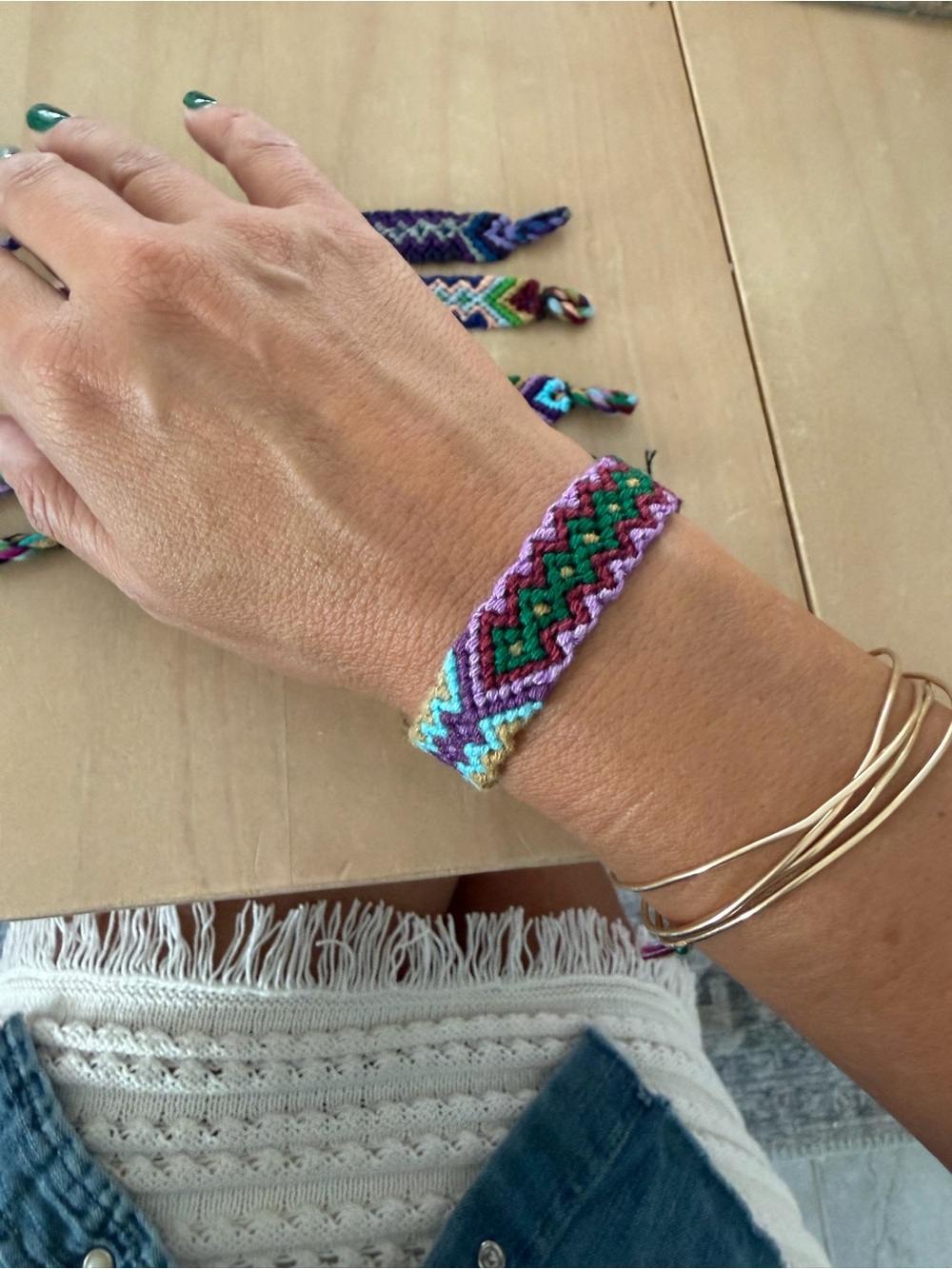 Handmade Multicolor Guatemalan Woven Friendship Bracelet - 5 pack - Picture 3 of 4
